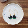 Pine tree landscape dangle earrings / starry sky night