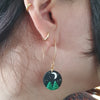 Pine tree landscape dangle earrings / starry sky night