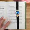 Mountains elastic ribbon bookmarks / handmade from polymer clay leaves motifs forest night landscape moon bookmark
