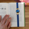 Mountains elastic ribbon bookmarks / handmade from polymer clay leaves motifs forest night landscape moon bookmark
