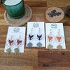 Fox heads earrings with mushrooms / nature woodlands moon sun