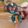 Adjustable bracelets with fox or mushrooms / nature woodlands forest animal