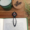 Red mushrooms black metal bookmark / clip woodlands