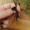 Mushrooms black necklace cabochon / handmade from polymer clay / nature jewelry pendant