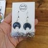 Moons and moths earrings / nature woodlands forestcore