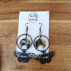 Moons and moths earrings / nature woodlands forestcore