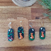 Fox earrings with olographic sky leaves / nature woodlands and forest