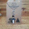 Mushroom earrings and necklace with obsidian stones / nature woodlands forestcore