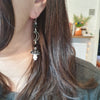 Mushroom earrings and necklace with obsidian stones / nature woodlands forestcore