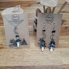 Mushroom earrings and necklace with obsidian stones / nature woodlands forestcore