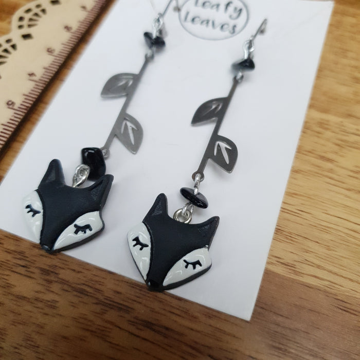 Mushroom earrings with aventurine stones / nature woodlands forestcore