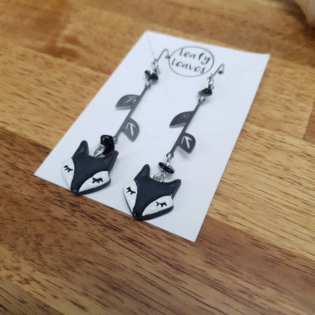 Mushroom earrings with aventurine stones / nature woodlands forestcore
