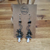 Mushroom earrings and necklace with obsidian stones / nature woodlands forestcore