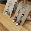 Mushroom earrings and necklace with obsidian stones / nature woodlands forestcore