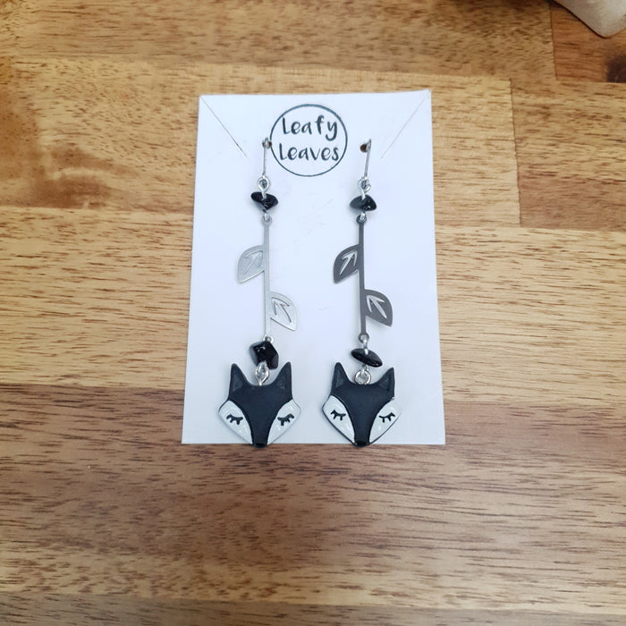 Mushroom earrings with aventurine stones / nature woodlands forestcore