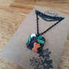 Small midnight sky necklaces with fox / nature woodlands and forest