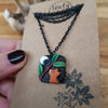 Small midnight sky necklaces with fox / nature woodlands and forest