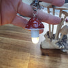 Mushroom key chain light handmade from clay / fungi accessories