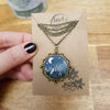 Landscape with mountains pendant cabochon / handmade from polymer clay / nature jewelry pendant