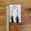 Black cats earrings with moons and obsidian stones / nature woodlands forestcore