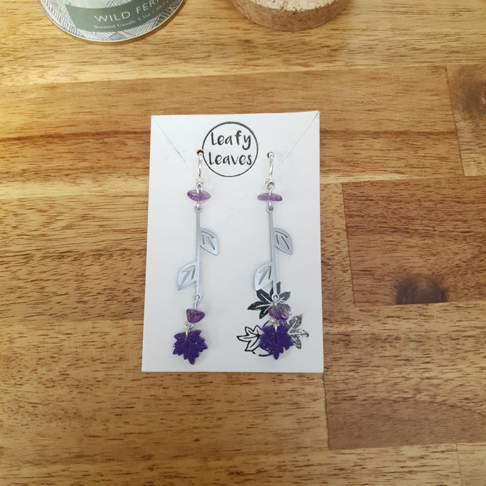 Maple leaves earrings with leaves charm / nature woodlands forestcore