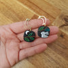 Bunny earrings with midnight sky / asymmetrical / nature woodlands and forest