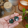 Bunny earrings with midnight sky / asymmetrical / nature woodlands and forest