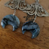 Marbled moons and moths earrings / nature woodlands forestcore