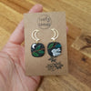 Bunny earrings with midnight sky / asymmetrical / nature woodlands and forest