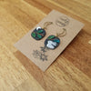 Bunny earrings with midnight sky / asymmetrical / nature woodlands and forest