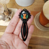 Fox black metal bookmark / clip woodlands