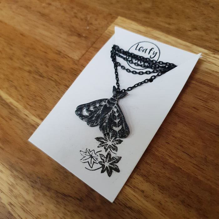 Black moth necklace / nature woodlands and forest