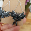 Black luna moths earrings with holographic glitter / nature woodlands and forest