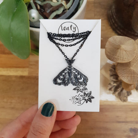 Black moth necklace / nature woodlands and forest