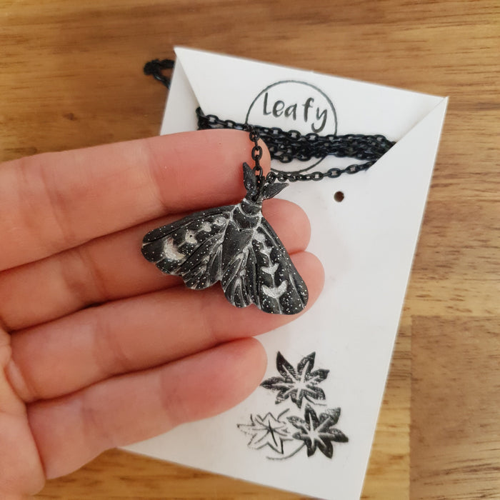 Black moth necklace / nature woodlands and forest