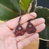 Black planchette with moth earrings / nature woodlands and forest