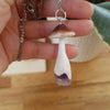 Brown mushroom crystal necklace with rainbow fluorite or citrine stone / nature woodlands and forest