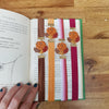 Fox sleeping on Autumn leaves bookmarks in different ribbon colours / forest nature