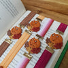 Fox sleeping on Autumn leaves bookmarks in different ribbon colours / forest nature