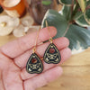 Black planchette with moth earrings / nature woodlands and forest