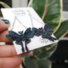 Luna moths earrings with duo chrome effect / nature woodlands and forest