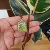 Leafy book necklace / handmade from polymer clay / nature jewelry pendant
