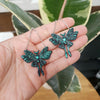Luna moths earrings with duo chrome effect / nature woodlands and forest