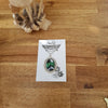Northern lights mountains scene necklace cabochon / handmade from polymer clay / nature jewelry pendant