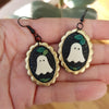 Ghosts or squirrels frame earrings / nature woodlands and forest