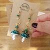Mushroom earrings with different colours and stones / nature woodlands forestcore