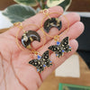 Colourful moths and moons earrings / nature woodlands and forest