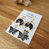 Colourful moths and moons earrings / nature woodlands and forest