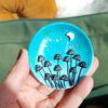 Whimsical mushrooms trinket dishes with sparkles