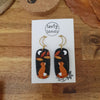 Autumn earrings with squirrel or foxes - midnight sky background